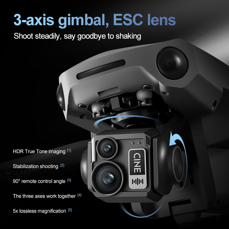 Drone RC Quadcopter 8K 3 Axis  - Drone Gps Mount ulasan dan harga