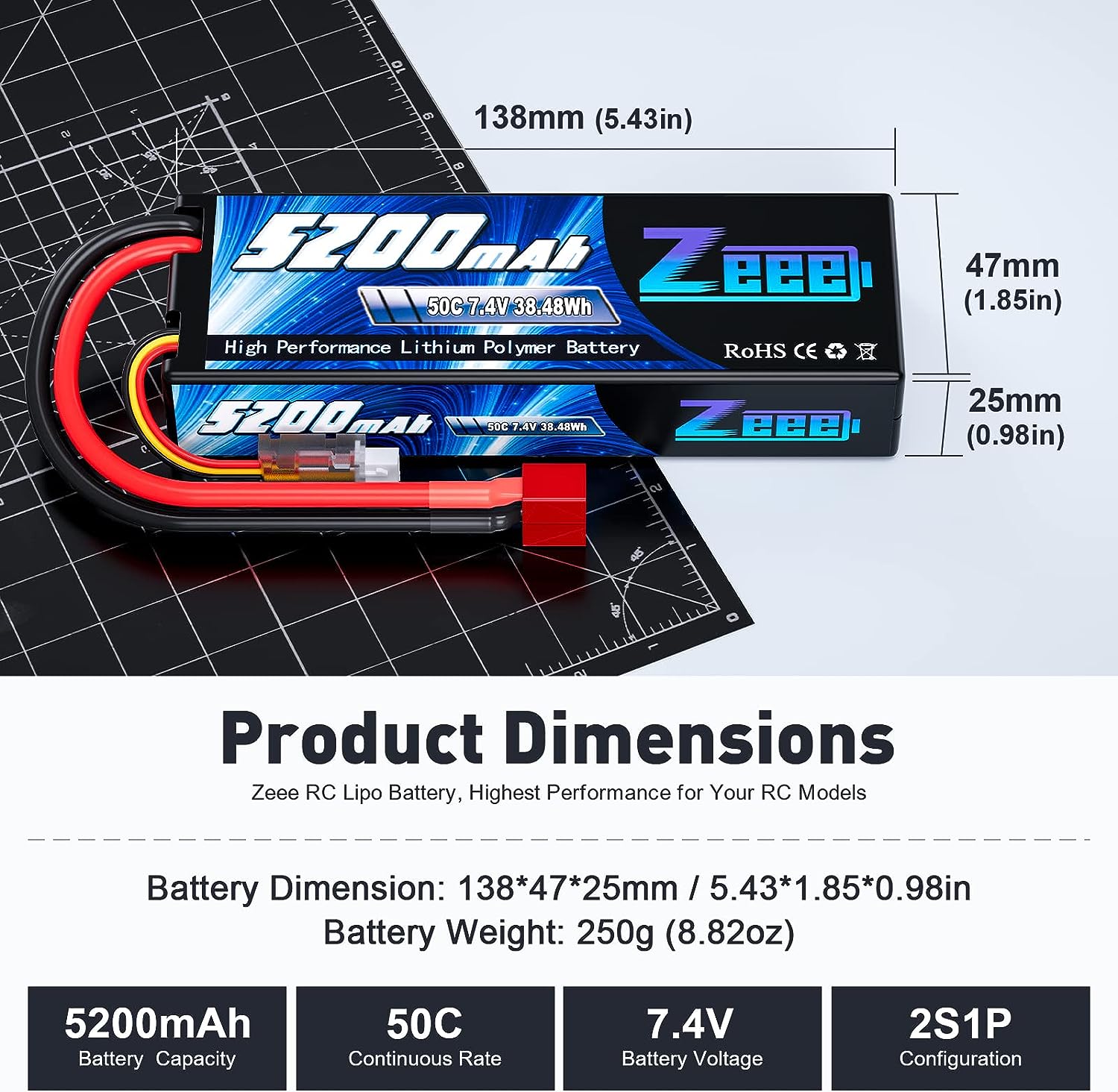 Zeee baterai 5200mAh 2S RC Lip - Drone Power Distribution Board ulasan dan harga