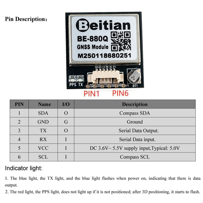 Modul GNSS GPS BE-880Q Chip M1 - Drone Compass ulasan dan harga